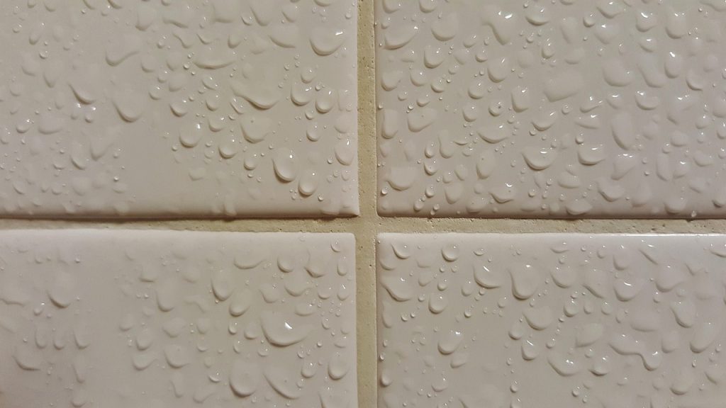 tiles, tiled, wet, bathroom, bathroom tiles, shower, droplets, water, moisture, condensation, grout, cross, horizontal, vertical, brown bathroom, brown shower, bathroom tiles, grout, grout, grout, grout, grout